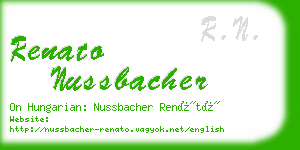 renato nussbacher business card